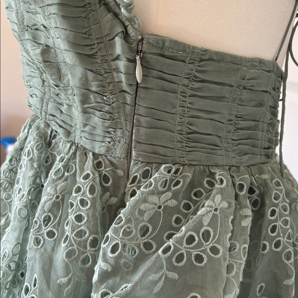 DÔEN XS/S Forsythia dress in Malibu mint Sage Lace Maxi Dress mint eyelet dress - Picture 8 of 13